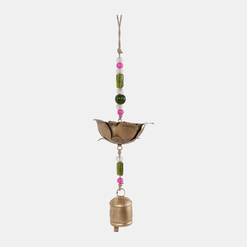Sagebrook Home 26x7" Hanging Lotus With Glass Beads Chime Multi Wishlist Create New