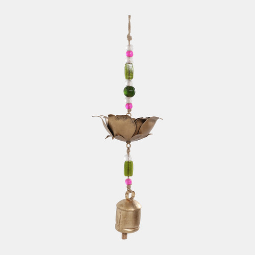 Sagebrook Home 26x7" Hanging Lotus With Glass Beads Chime Multi Wishlist Create New