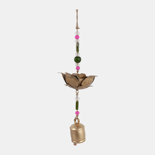 sagebrook home 26x7" Hanging Lotus With Glass Beads Chime Multi Wishlist Create New
