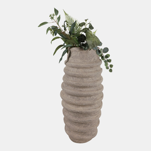 Sagebrook Home 28x12" Ribbed Paper Mache Floor Vase Taupe Wishlist Create New