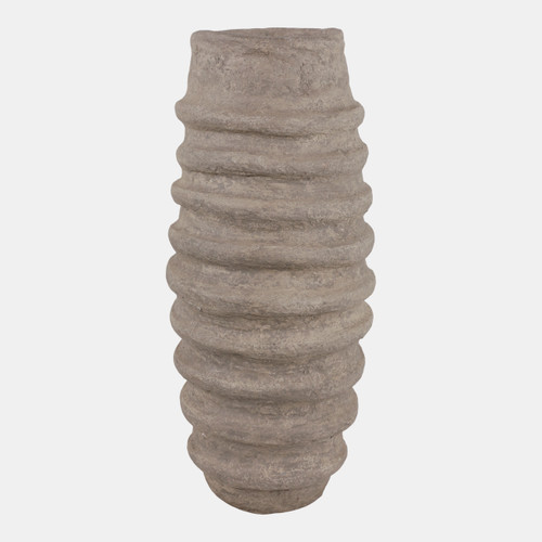 Sagebrook Home 28x12" Ribbed Paper Mache Floor Vase Taupe Wishlist Create New