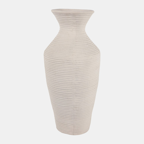 sagebrook home 28x13" Paper Mache Ribbed Vase Ivory Wishlist Create New