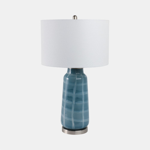 Sagebrook Home 29x17" Checkered Glass Table Lamp Blue Wishlist Create New
