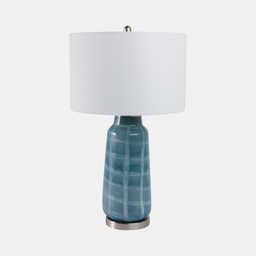 Sagebrook Home 29x17" Checkered Glass Table Lamp Blue Wishlist Create New