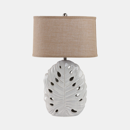 Sagebrook Home 29x18" Pierced Leaf On Ceramic Lamp White Wishlist Create New
