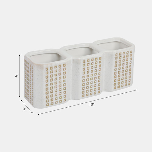 Sagebrook Home 3-cup Dotted Pen Holder Beige Wishlist Create New