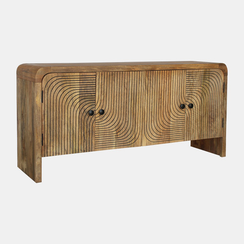 Sagebrook Home 30" Carved Front Waterfall Edge Sideboard Brwn Wishlist Create New