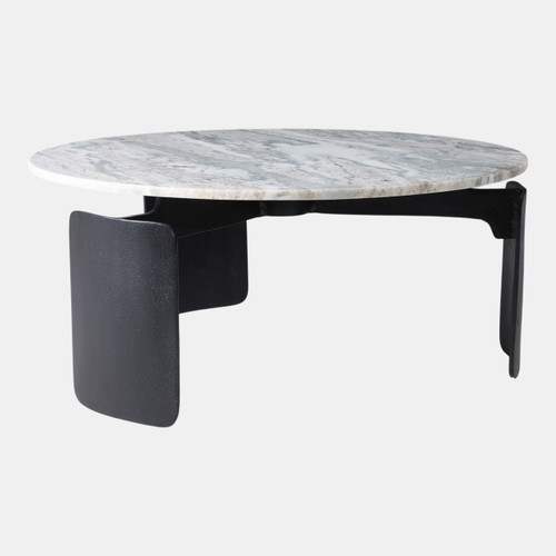 Sagebrook Home 30x13" Marble Top 3-footed Coffee Table Grey/ Blk Wishlist Create New