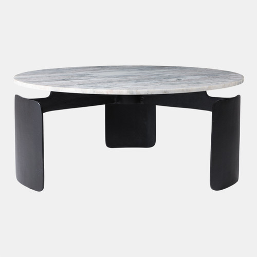 Sagebrook Home 30x13" Marble Top 3-footed Coffee Table Grey/ Blk Wishlist Create New