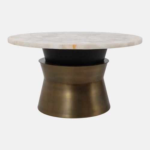 Sagebrook Home 30x16" Agate Top Metal Base Coffee Table White/go Wishlist Create New