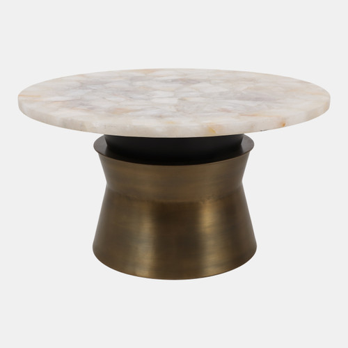 Sagebrook Home 30x16" Agate Top Metal Base Coffee Table White/go Wishlist Create New