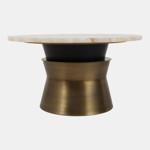 Sagebrook Home 30x16" Agate Top Metal Base Coffee Table White/go Wishlist Create New