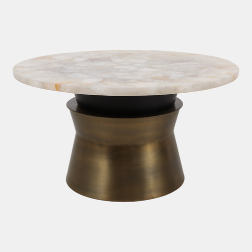 sagebrook home 30x16" Agate Top Metal Base Coffee Table White/go Wishlist Create New