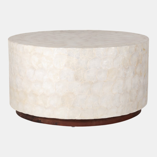 Sagebrook Home 31x16" Round Capiz Coffee Table Ivory Wishlist Create New