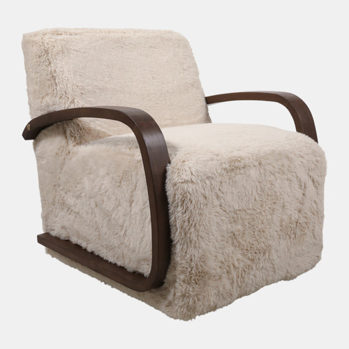 sagebrook home 32x31" Faux Fur Accent Chair Ivory/brown Wishlist Create New