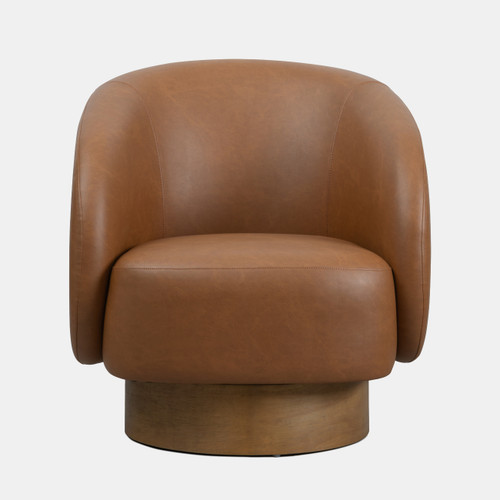 Sagebrook Home 32x31" Faux Leather Swivel Accent Chair Brown Wishlist Create New