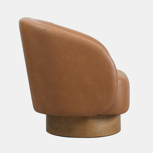 Sagebrook Home 32x31" Faux Leather Swivel Accent Chair Brown Wishlist Create New