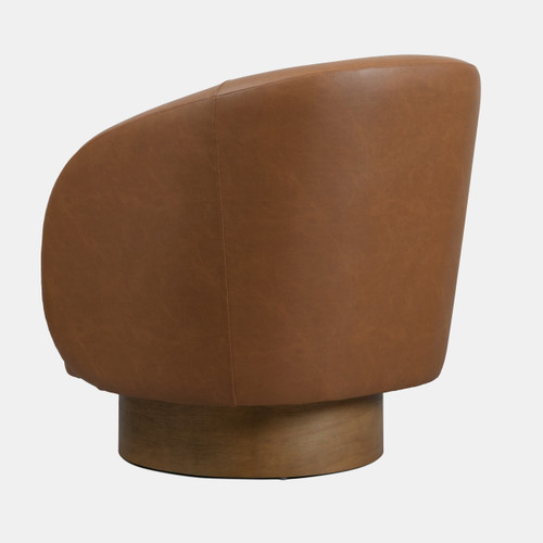 Sagebrook Home 32x31" Faux Leather Swivel Accent Chair Brown Wishlist Create New