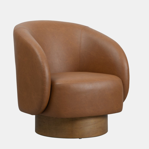 sagebrook home 32x31" Faux Leather Swivel Accent Chair Brown Wishlist Create New
