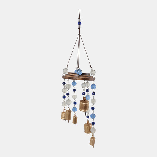 Sagebrook Home 32x8" Wood & Glass Beads Chime Blue Multi Wishlist Create New