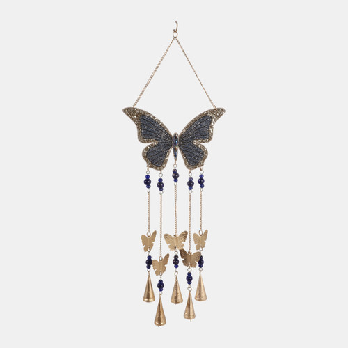 sagebrook home 33x10" Mosaic Butterfly Chime Gold/navy Wishlist Create New