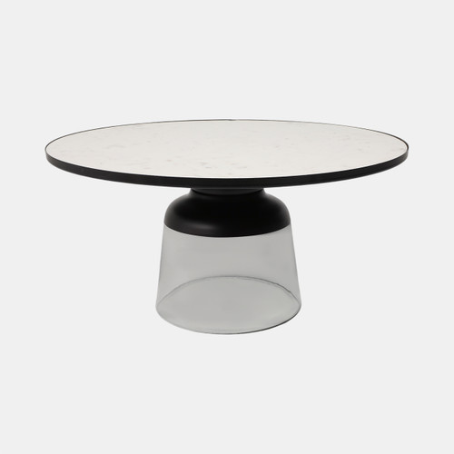 Sagebrook Home 34" Glass Coffee Table Marble Top White/clear Kd Wishlist Create New