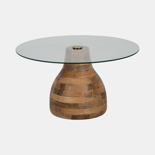 sagebrook home 34" Striped Wood Coffee Table With Glass Top Natu Wishlist Create New