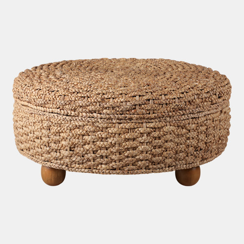 sagebrook home 35x16" Waterhyacinth Storage Ottoman With Ball Fee Wishlist Create New