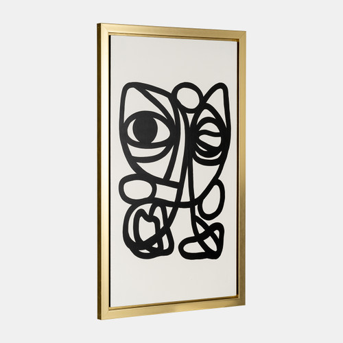 Sagebrook Home 35x59 Hand Painted Gold Frame Geometric Face Blk Wishlist Create New
