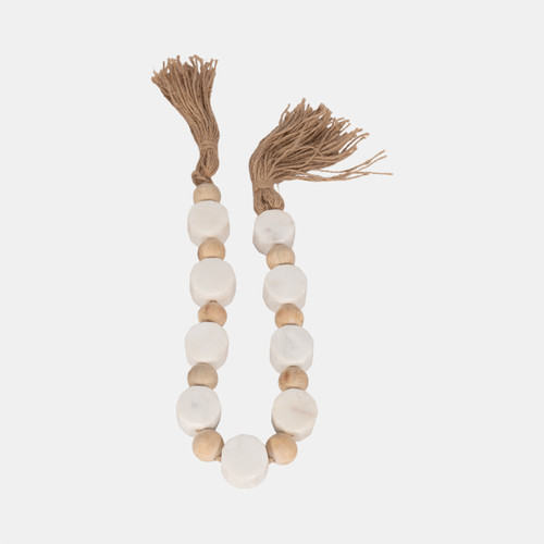 Sagebrook Home 36" Marble And Wood Beads Garland White/natural Wishlist Create New