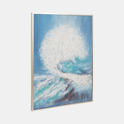 Sagebrook Home 36x48 Handpainted Waves Canvas Aqua Wishlist Create New