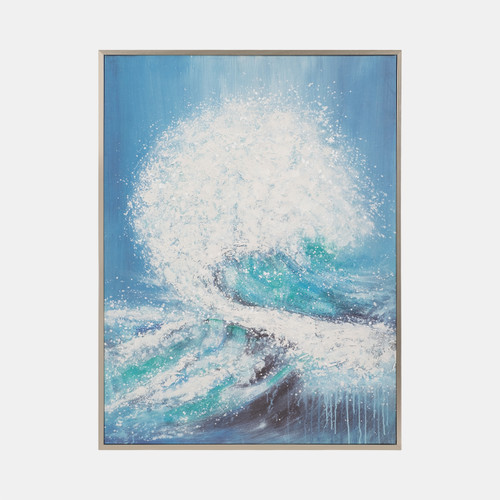 sagebrook home 36x48 Handpainted Waves Canvas Aqua Wishlist Create New