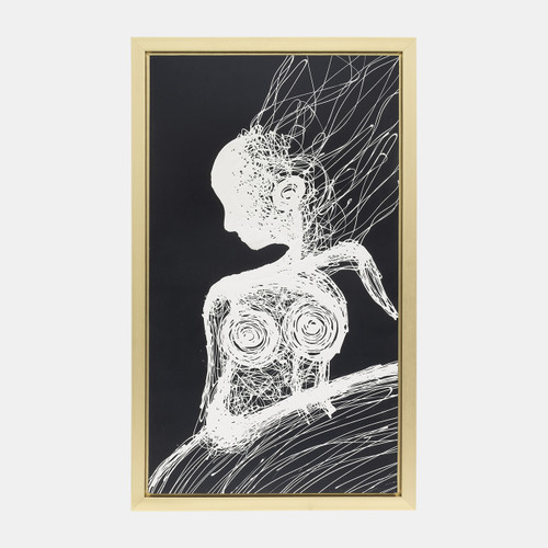 sagebrook home 36x59 Hand Painted Woman Soul Wht/blk Wishlist Create New