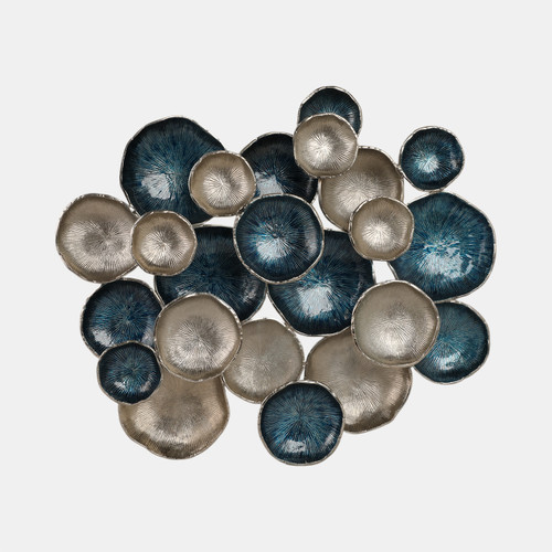sagebrook home 37x31 Metal Multi Disc Wall Decor Blue/silver Wishlist Create New