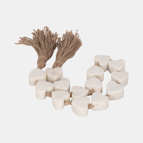 Sagebrook Home 38" Marble Hearts Garland White Wishlist Create New