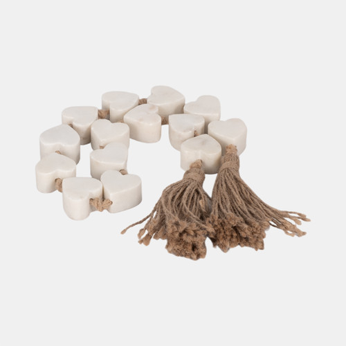 sagebrook home 38" Marble Hearts Garland White Wishlist Create New
