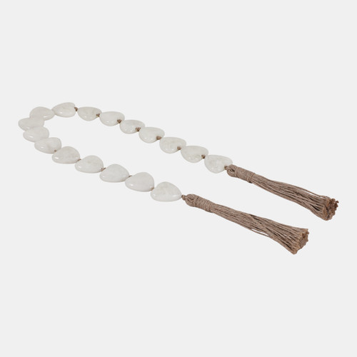 Sagebrook Home 38x1" Heart Shaped Bead Garland White Wishlist Create New