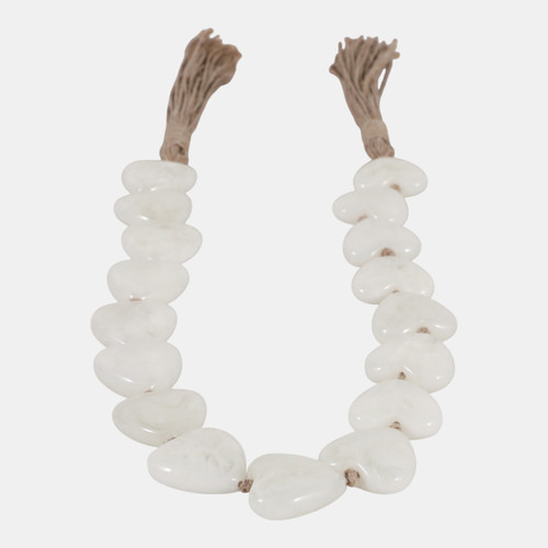 Sagebrook Home 38x1" Heart Shaped Bead Garland White Wishlist Create New