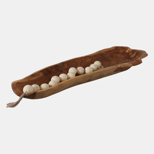 Sagebrook Home 39" Teak Wood Long Bowl Natural Wishlist Create New
