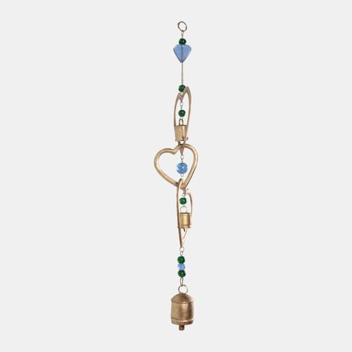 Sagebrook Home 39x7" Hanging Hearts With Beads Chime Multi Wishlist Create New