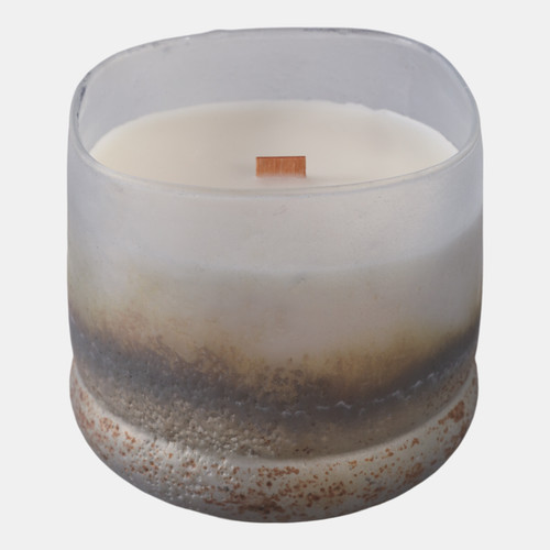 Sagebrook Home 4" 12 Oz Lakeside Rain Frosted Glass Candle Blue Wishlist Create New