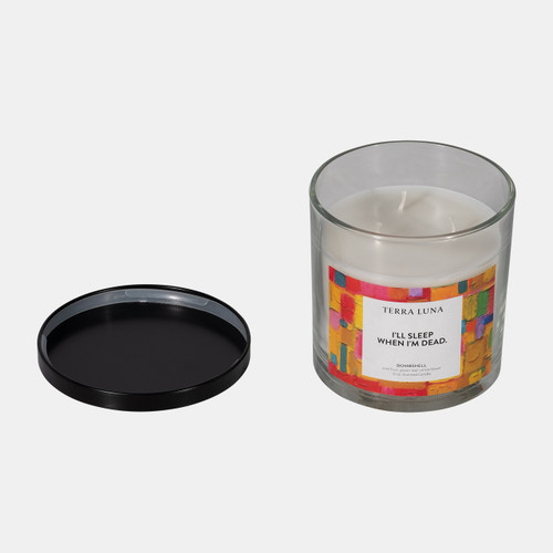 Sagebrook Home 4" 12 Oz Sleep When I'm Dead Lidded Candle Wishlist Create New