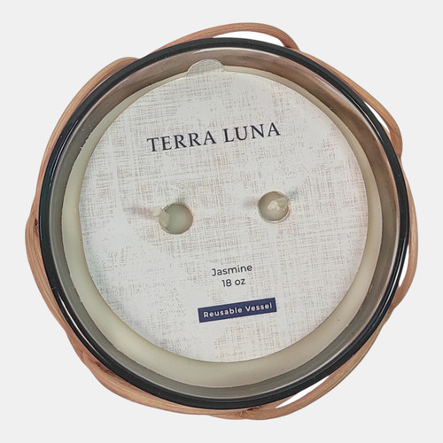 Sagebrook Home 4" 18 Oz Jasmine Boho Woven Candle Natural Wishlist Create New