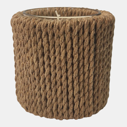 sagebrook home 4" 18 Oz Jasmine Woven Rope Candle Natural Wishlist Create New