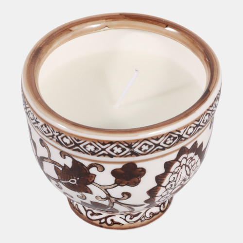 Sagebrook Home 4" 6oz Bowl Chinoiserie Candle Brown/white Wishlist Create New