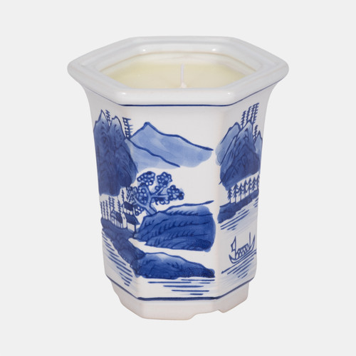 sagebrook home 4" 6oz Chinoiserie Candle Blue/white Wishlist Create New