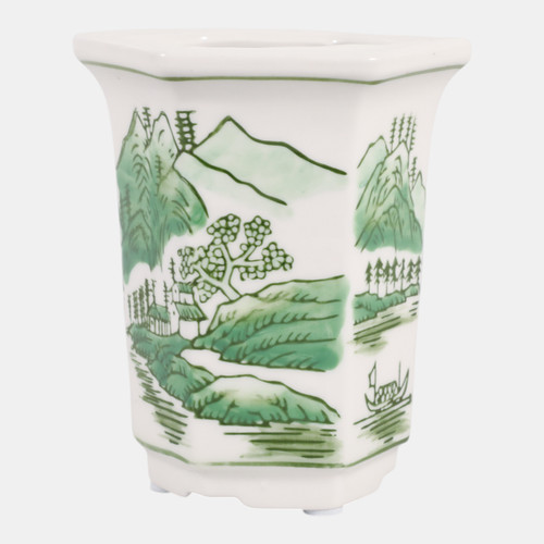 sagebrook home 4" 6oz Chinoiserie Candle Green/white Wishlist Create New