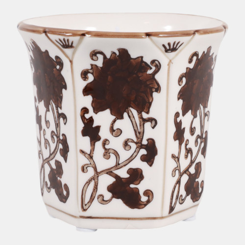 Sagebrook Home 4" 6oz Fluted Chinoiserie Candle Brown/white Wishlist Create New