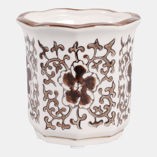 Sagebrook Home 4" 6oz Fluted Chinoiserie Candle Brown/white Wishlist Create New