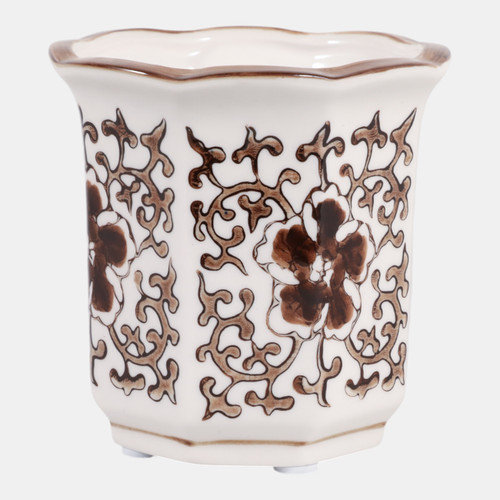 Sagebrook Home 4" 6oz Fluted Chinoiserie Candle Brown/white Wishlist Create New